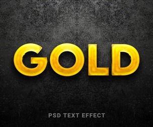 Gold PSD Fully Editable Text Effect. Layer Style PSD Mockup Template