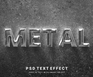 Metal PSD Fully Editable Text Effect. Layer Style PSD Mockup Template