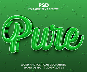 3D Pure PSD Fully Editable Text Effect. Layer Style PSD Mockup Template