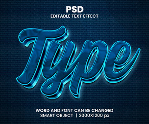 3D Type PSD Fully Editable Text Effect. Layer Style PSD Mockup Template