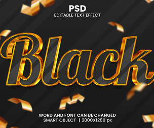 3D Black PSD Fully Editable Text Effect. Layer Style PSD Mockup Template