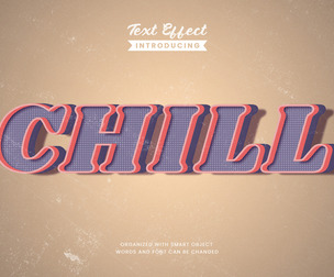 3D Chill PSD Fully Editable Text Effect. Layer Style PSD Mockup Template