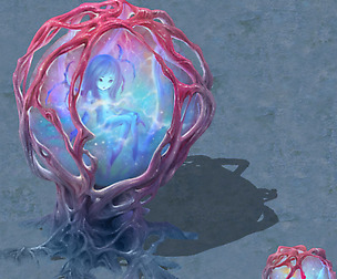 Cartoon version - banshee fetus demon tree 01