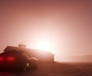 Cinematic Cyberpunk Desert Outpost