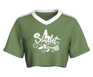 Girls V-Neck Printed Crop Top | Marvelous / Clo3d / obj / fbx