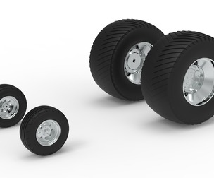 Wheel set of Pro Stock Pulling Tractor Version 3 Scale 1:25