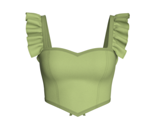 Girls Lace-Up Back Detail Ruffle Crop Top | Marvelous / Clo3d / obj / fbx