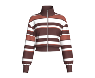 Girls Multi-Color Striped Cropped Jacket | Marvelous / Clo3d / obj / fbx