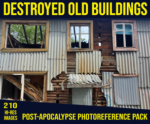 Destroyed Old Buildings - Post-Apocalypse High-Res Photoreference Pack