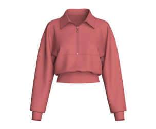 Girls Polo Collar Cropped Half-Zip Jacket | Marvelous / Clo3d / obj / fbx