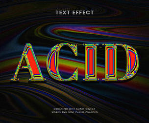 Acid PSD Fully Editable Text Effect. Layer Style PSD Mockup Template