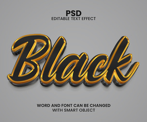 Black PSD Fully Editable Text Effect. Layer Style PSD Mockup Template