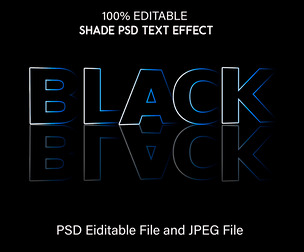 Black PSD Fully Editable Text Effect. Layer Style PSD Mockup Template