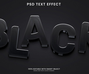 Black PSD Fully Editable Text Effect. Layer Style PSD Mockup Template