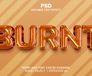 Burnt PSD Fully Editable Text Effect. Layer Style PSD Mockup Template