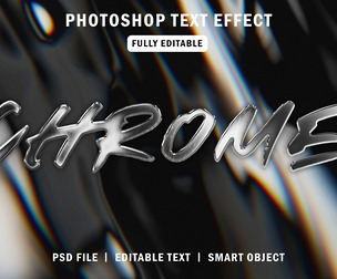Chrome PSD Fully Editable Text Effect. Layer Style PSD Mockup Template