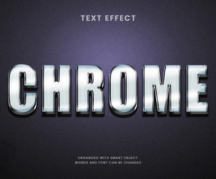 Chrome PSD Fully Editable Text Effect. Layer Style PSD Mockup Template