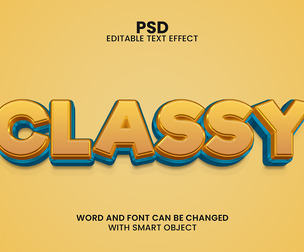 Classy PSD Fully Editable Text Effect. Layer Style PSD Mockup Template