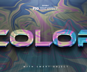 Color PSD Fully Editable Text Effect. Layer Style PSD Mockup Template