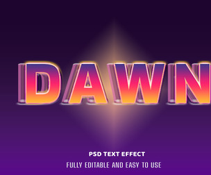 Dawn PSD Fully Editable Text Effect. Layer Style PSD Mockup Template