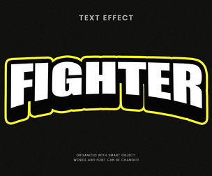 Fighter PSD Fully Editable Text Effect. Layer Style PSD Mockup Template
