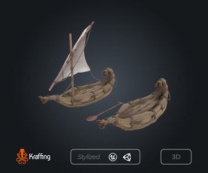 Ancient Egypt Papyrus Boat V1 – Game Ready