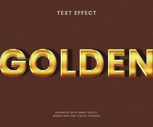 Golden PSD Fully Editable Text Effect. Layer Style PSD Mockup Template