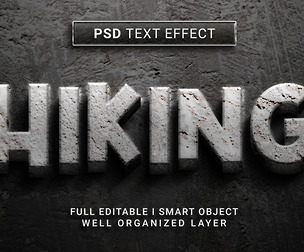 Hiking PSD Fully Editable Text Effect. Layer Style PSD Mockup Template