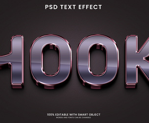 Hook PSD Fully Editable Text Effect. Layer Style PSD Mockup Template