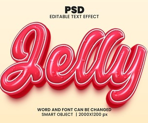 Jelly PSD Fully Editable Text Effect. Layer Style PSD Mockup Template