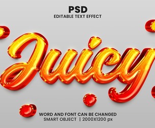 Juicy PSD Fully Editable Text Effect. Layer Style PSD Mockup Template