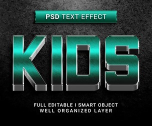 Kids PSD Fully Editable Text Effect. Layer Style PSD Mockup Template