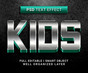 Kids PSD Fully Editable Text Effect. Layer Style PSD Mockup Template