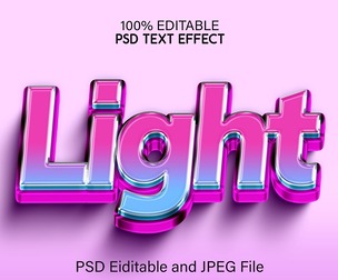 Light PSD Fully Editable Text Effect. Layer Style PSD Mockup Template