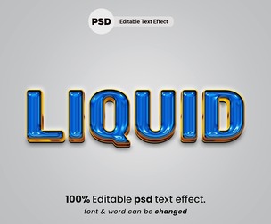 Liquid PSD Fully Editable Text Effect. Layer Style PSD Mockup Template