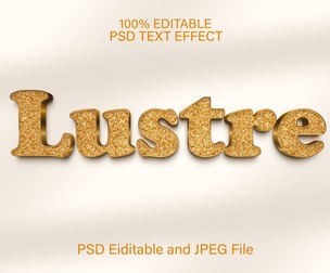 Lustre PSD Fully Editable Text Effect. Layer Style PSD Mockup Template