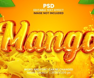 Mango PSD Fully Editable Text Effect. Layer Style PSD Mockup Template