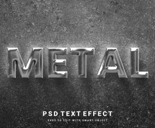 Metal PSD Fully Editable Text Effect. Layer Style PSD Mockup Template