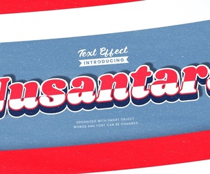 Nusantara PSD Fully Editable Text Effect. Layer Style PSD Mockup Template