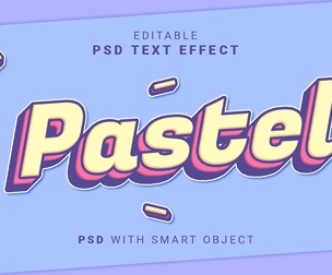 Pastel PSD Fully Editable Text Effect. Layer Style PSD Mockup Template