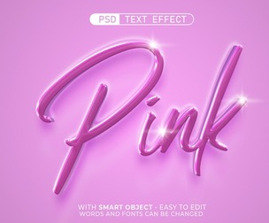 Pink PSD Fully Editable Text Effect. Layer Style PSD Mockup Template