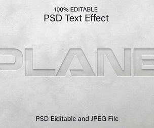 Plane PSD Fully Editable Text Effect. Layer Style PSD Mockup Template