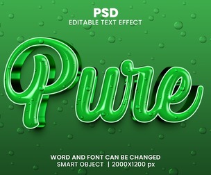 Pure PSD Fully Editable Text Effect. Layer Style PSD Mockup Template
