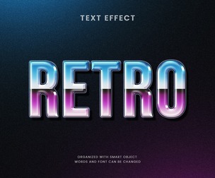 Retro PSD Fully Editable Text Effect. Layer Style PSD Mockup Template
