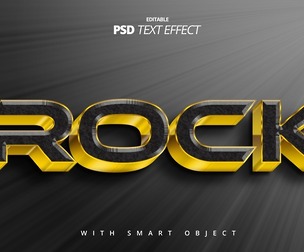 Rock PSD Fully Editable Text Effect. Layer Style PSD Mockup Template