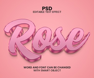 Rose PSD Fully Editable Text Effect. Layer Style PSD Mockup Template
