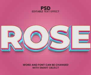 Rose PSD Fully Editable Text Effect. Layer Style PSD Mockup Template