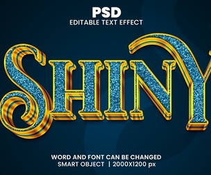 Shiny PSD Fully Editable Text Effect. Layer Style PSD Mockup Template