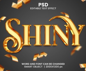 Shiny PSD Fully Editable Text Effect. Layer Style PSD Mockup Template