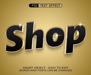 Shop PSD Fully Editable Text Effect. Layer Style PSD Mockup Template
